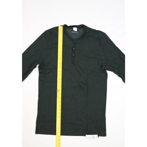 Intimissimi Uomo Shirt Mens Medium Green Long Sleeve Henley Thermal Rib Knit Top - Picture 2 of 12